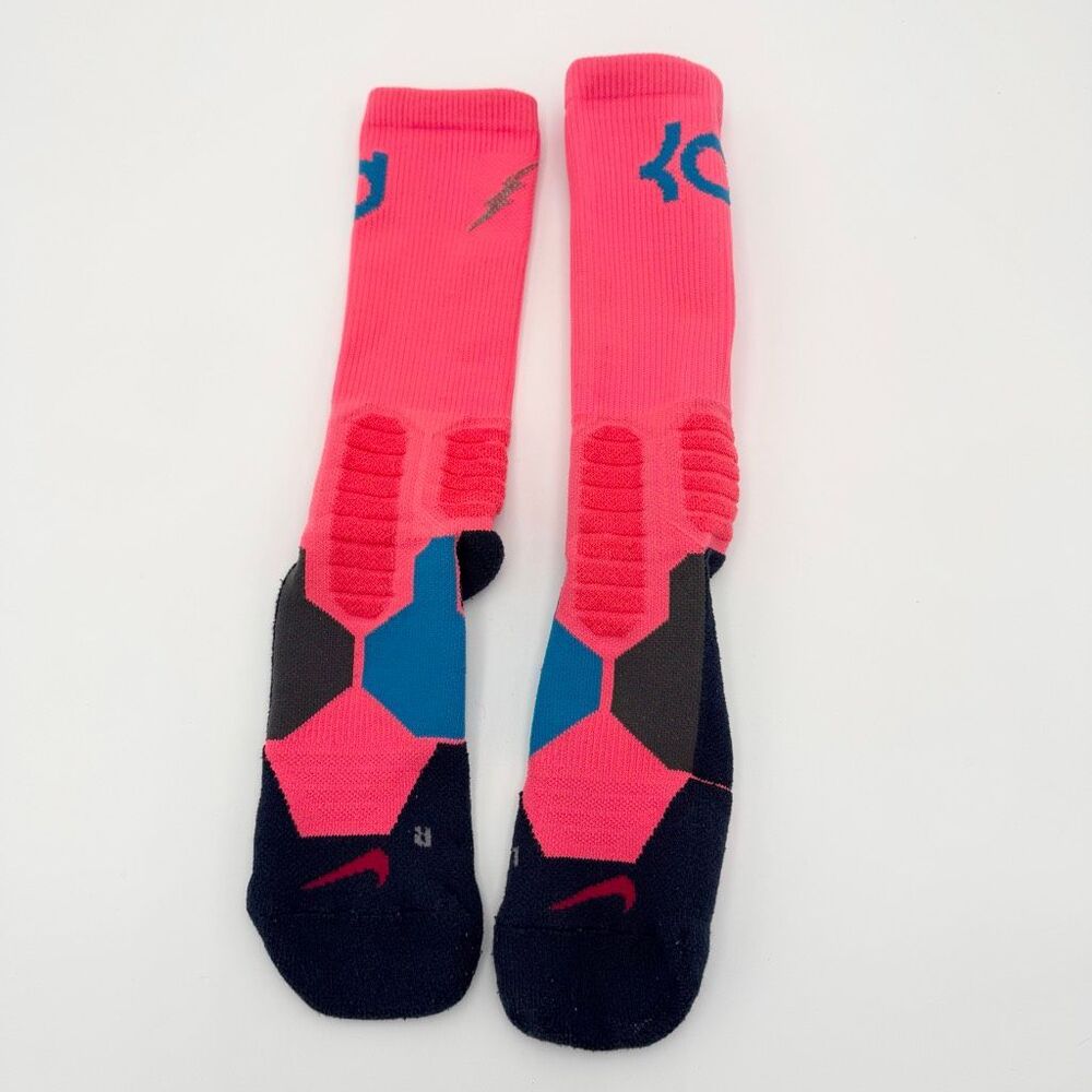 Nike Elite KD Basketball Socks Pink Teal Navy - Women’s US Large